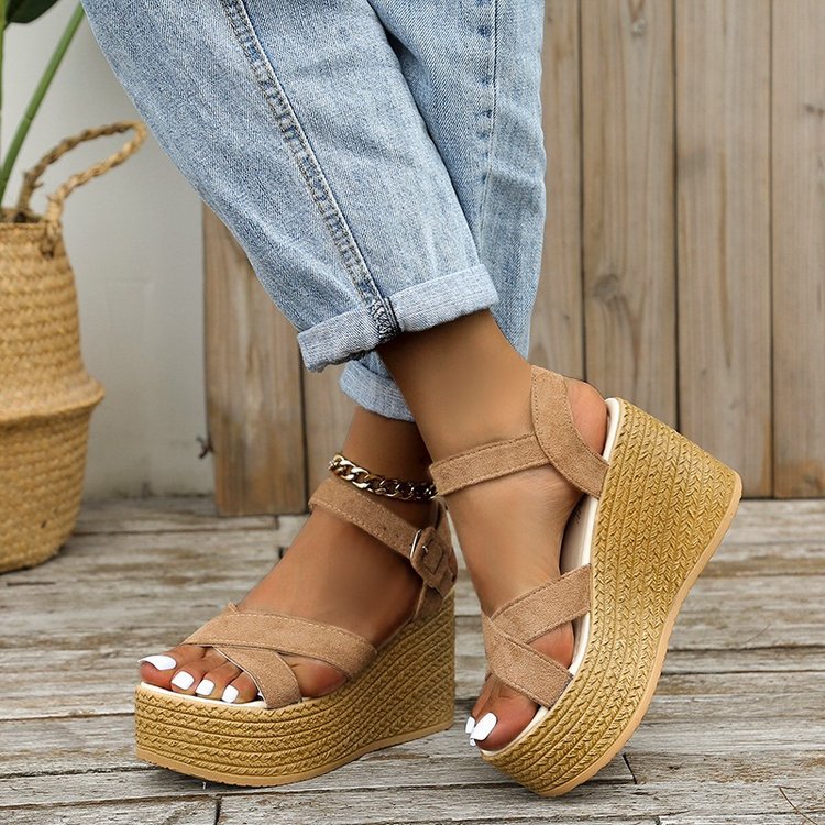 Wedge Sandals Casual Non-slip Cross-strap