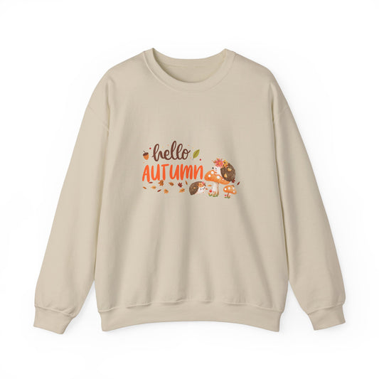 Hello Autumn, hedgehogs Unisex Heavy Blend™ Crewneck Sweatshirt