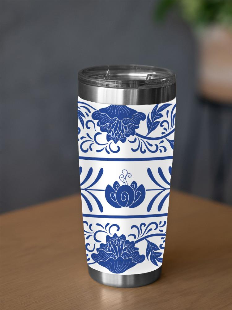 Delicate White China Pattern Tumbler -SmartPrintsInk Designs