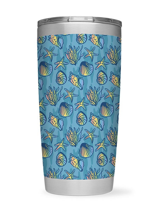 Colorful Seashell Pattern Tumbler -SmartPrintsInk Designs