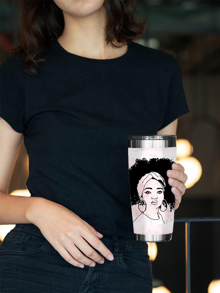 A Woman With Curly Hair Tumbler -SPIdeals Designs