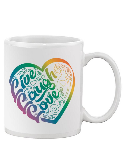 Live, Laugh Love Heart Mug -SPIdeals Designs