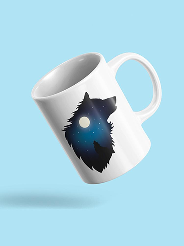 Wolf Howling At The Moon. Mug -SPIdeals Designs