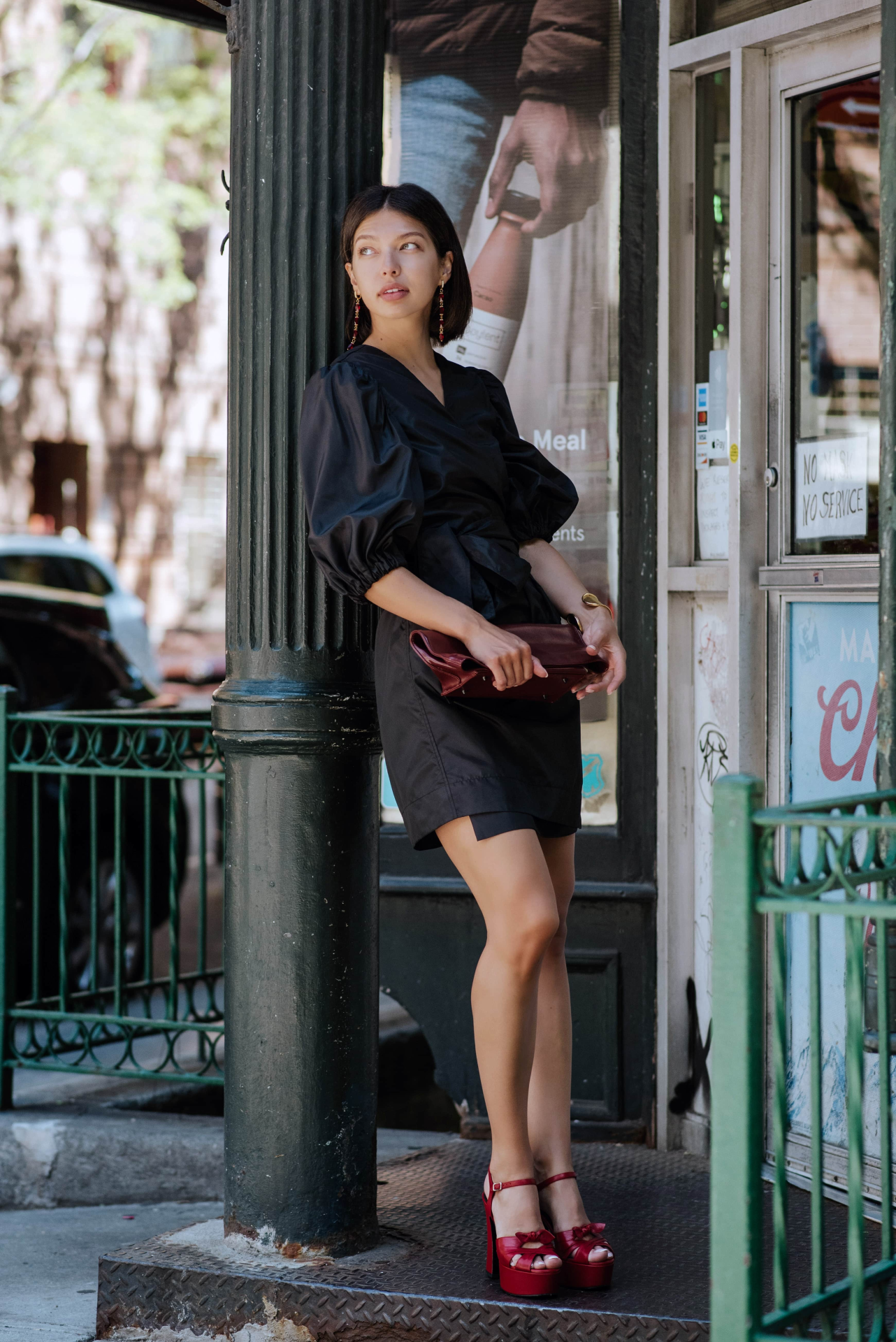 Black Lusso Wrap Dress