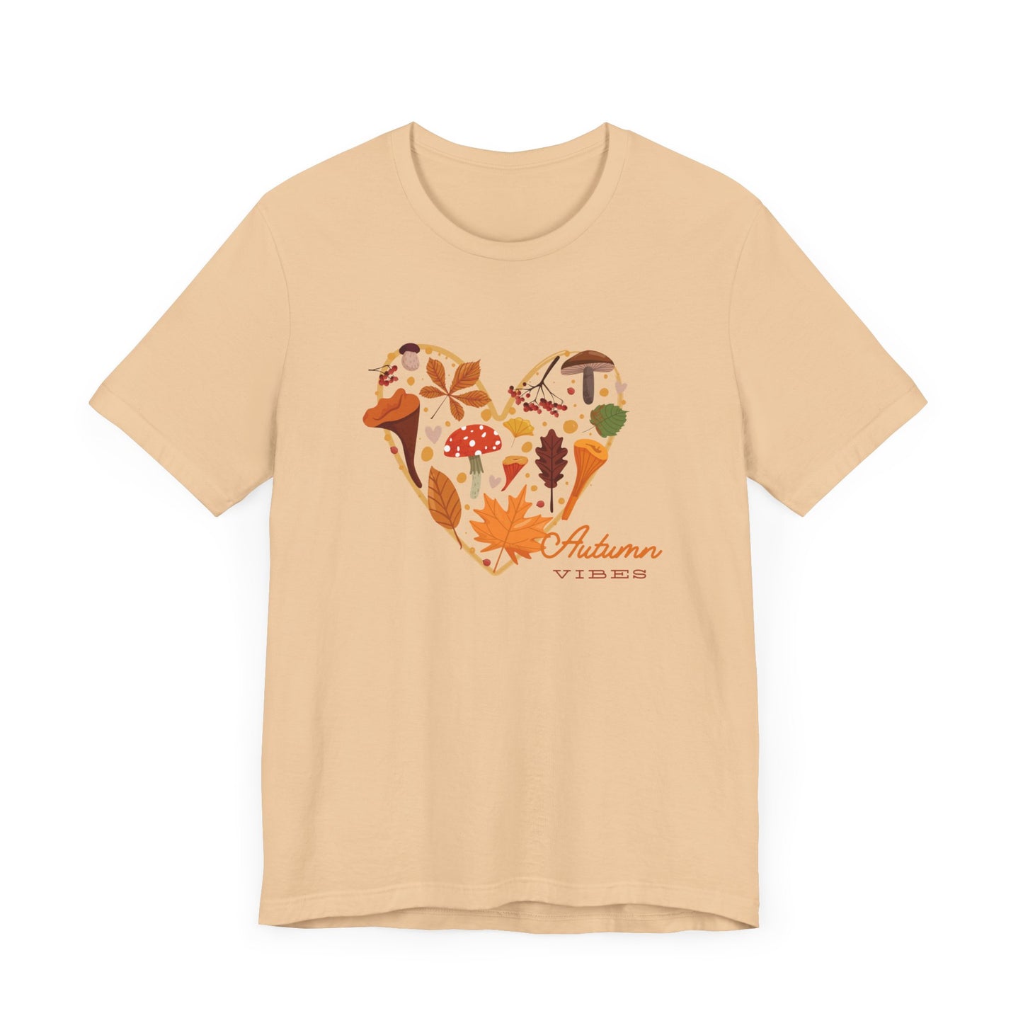 Autumn Vibes, heart Unisex Jersey Short Sleeve Tee