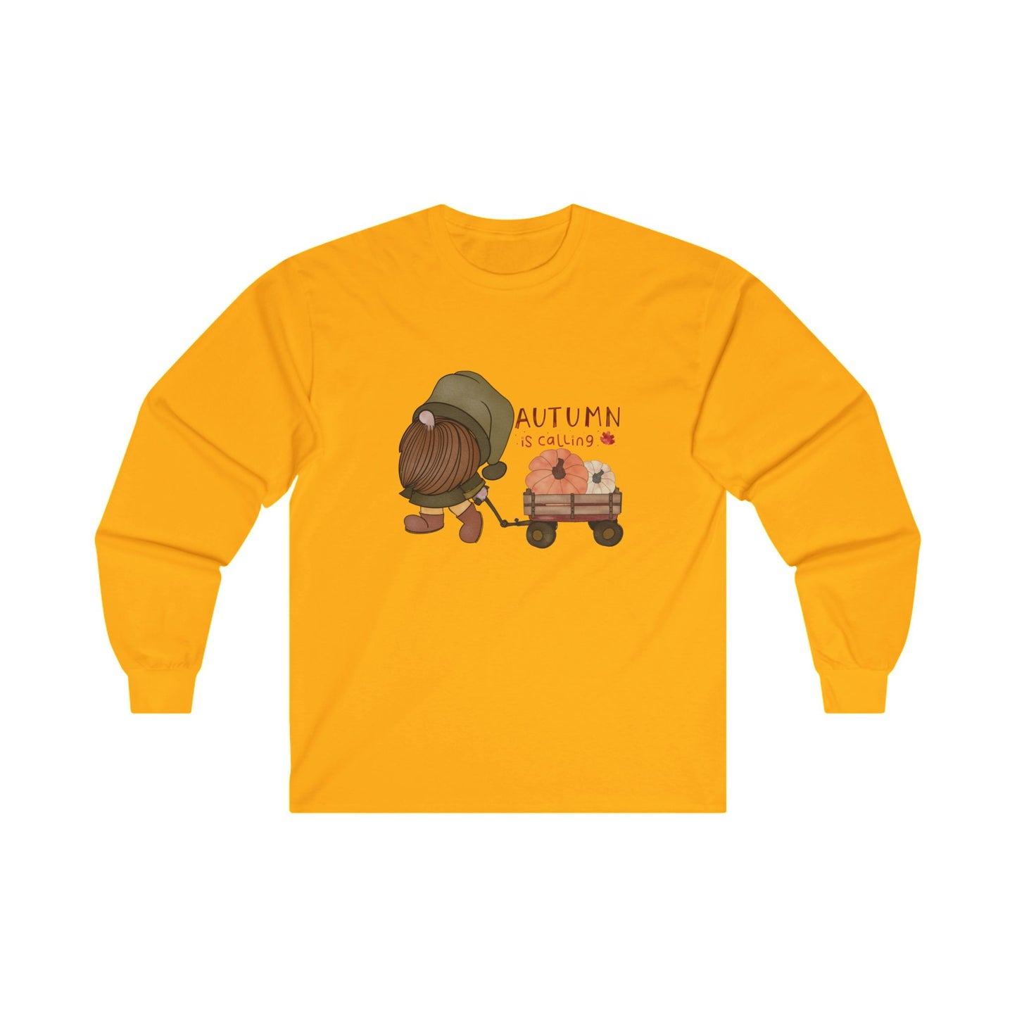 Autumn is Calling Gnome with Pumpkins Unisex Ultra Cotton Long Sleeve Tee