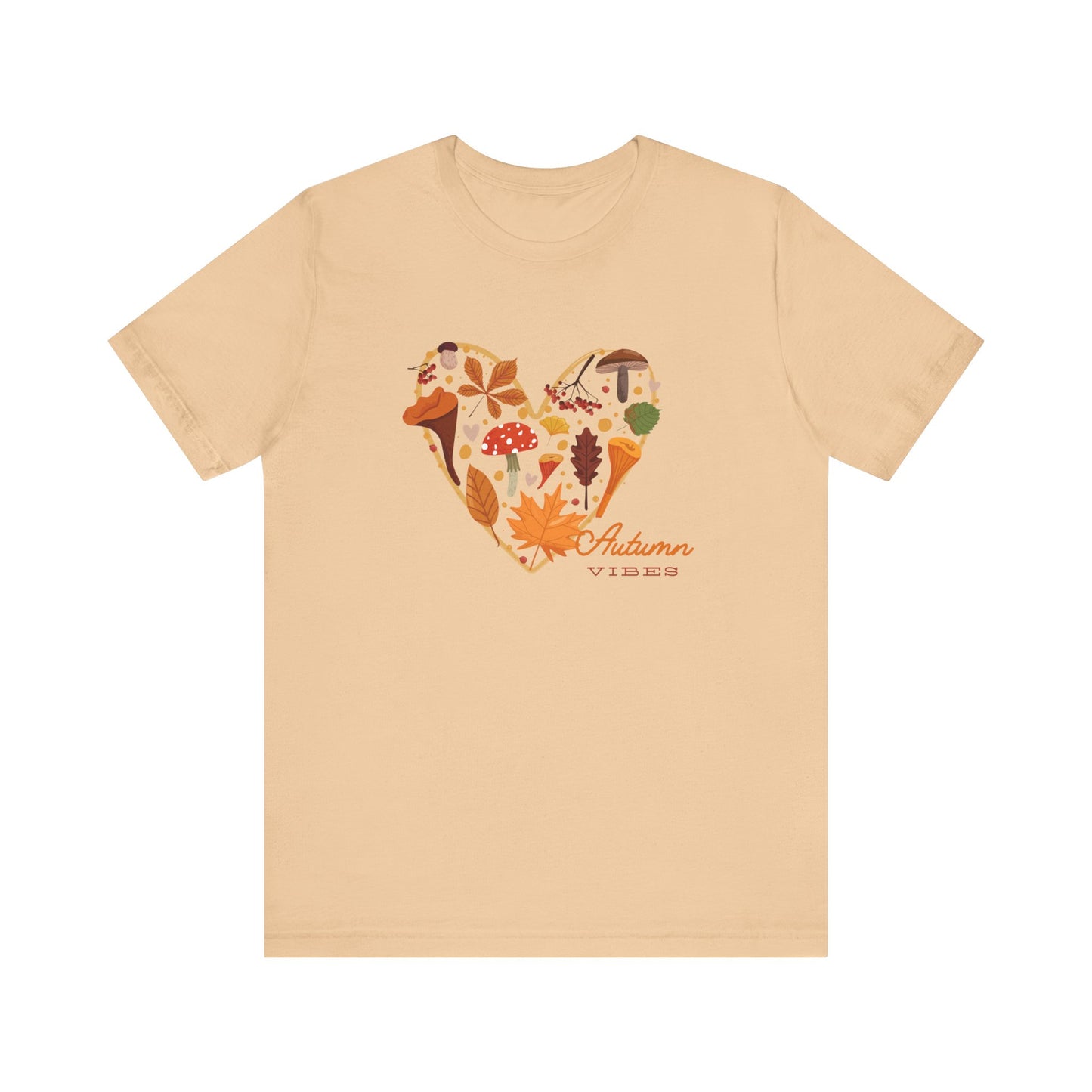 Autumn Vibes, heart Unisex Jersey Short Sleeve Tee