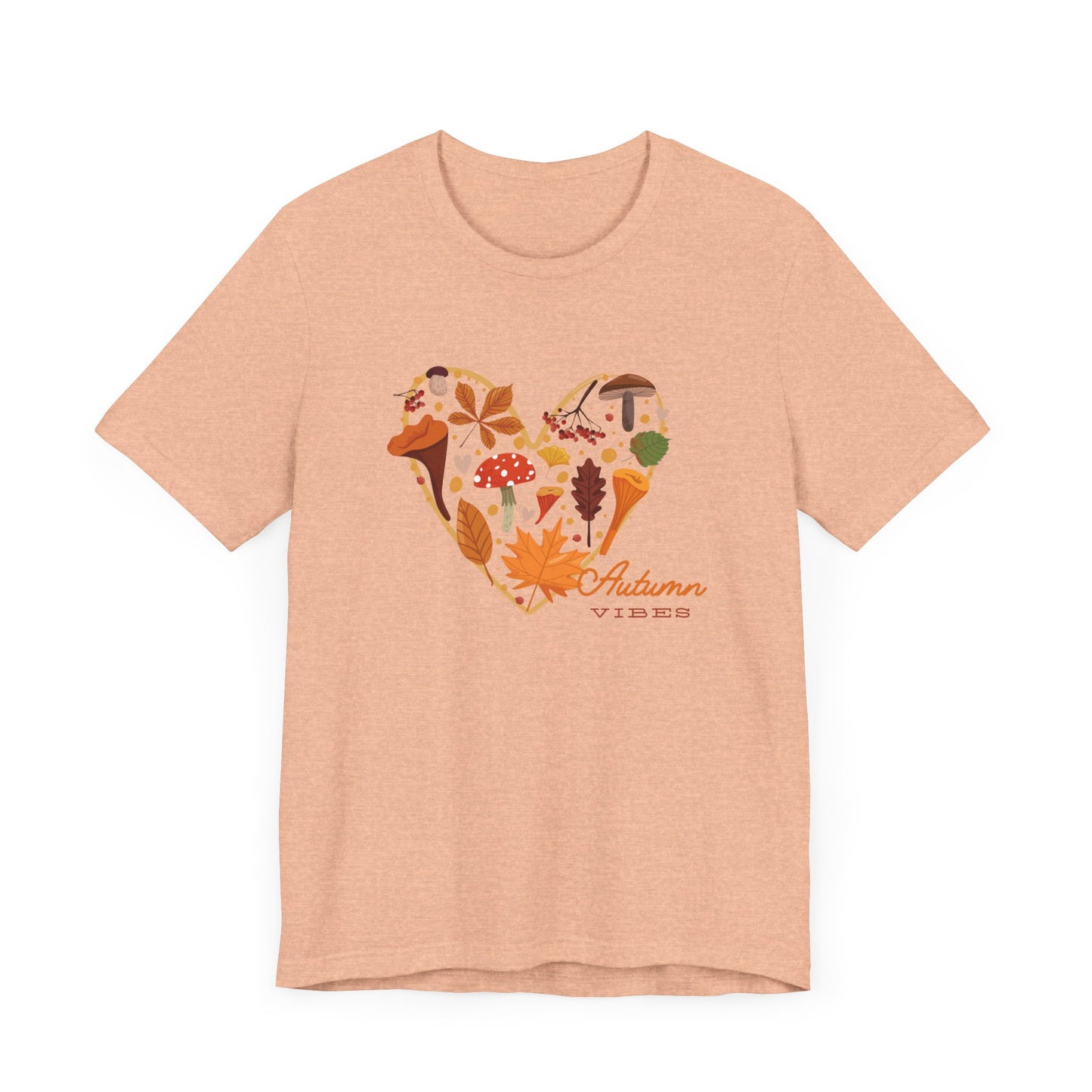 Autumn Vibes, heart Unisex Jersey Short Sleeve Tee