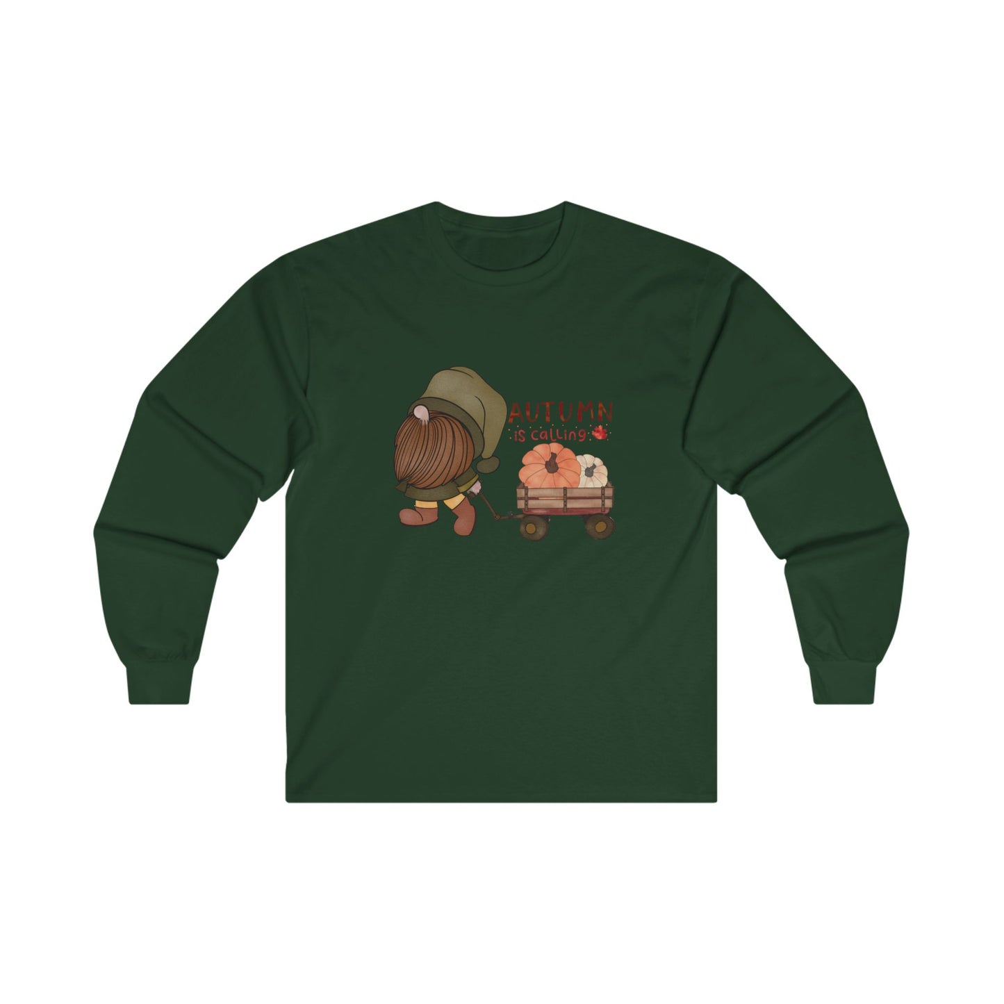 Autumn is Calling Gnome with Pumpkins Unisex Ultra Cotton Long Sleeve Tee