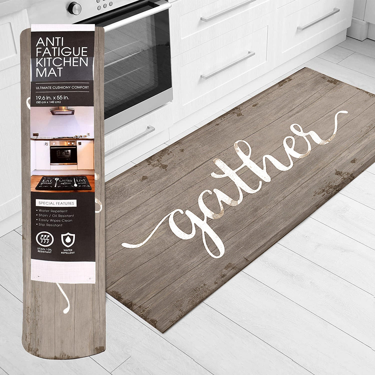 20"x55" Oversized Cushioned Anti-Fatigue Kitchen Runner Mat (Gather)