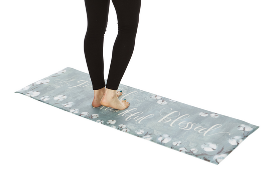 Grateful Thankful Bless Anti-Fatigue Memory Foam Kitchen Mat