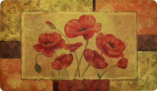 2-Pack Premium Comfort Kitchen Mats (Jacobean Poppy)