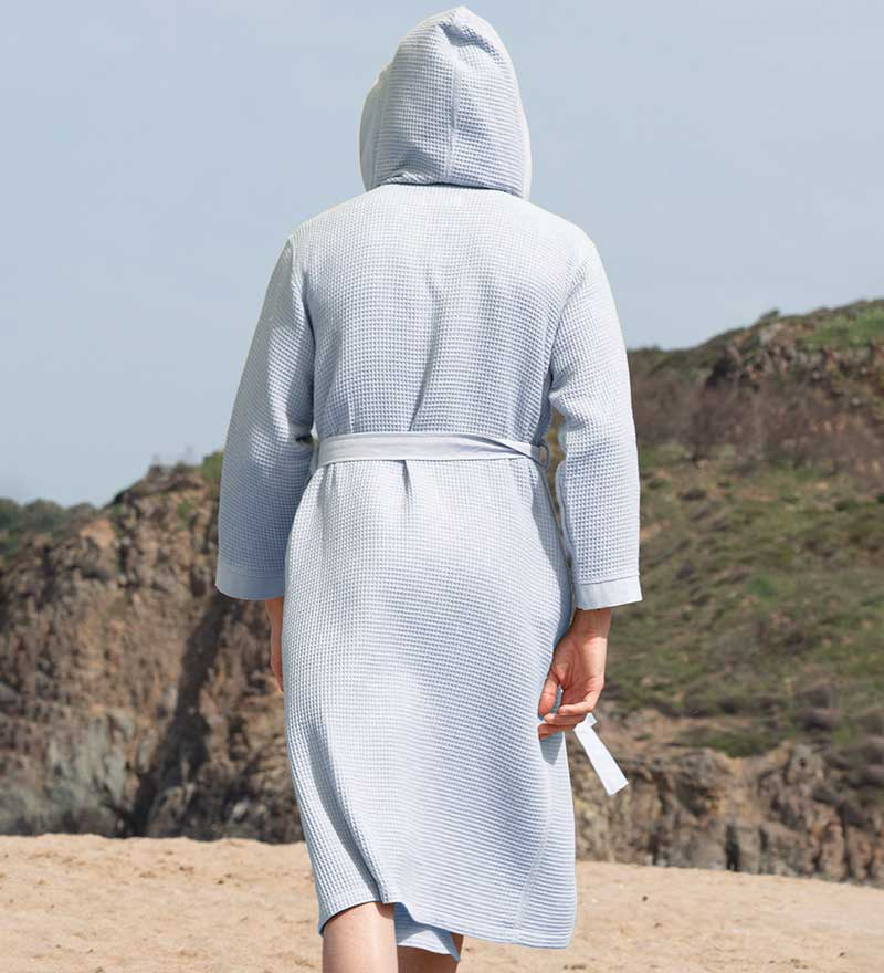 Men's Hooded Turkish Cotton Waffle Robe