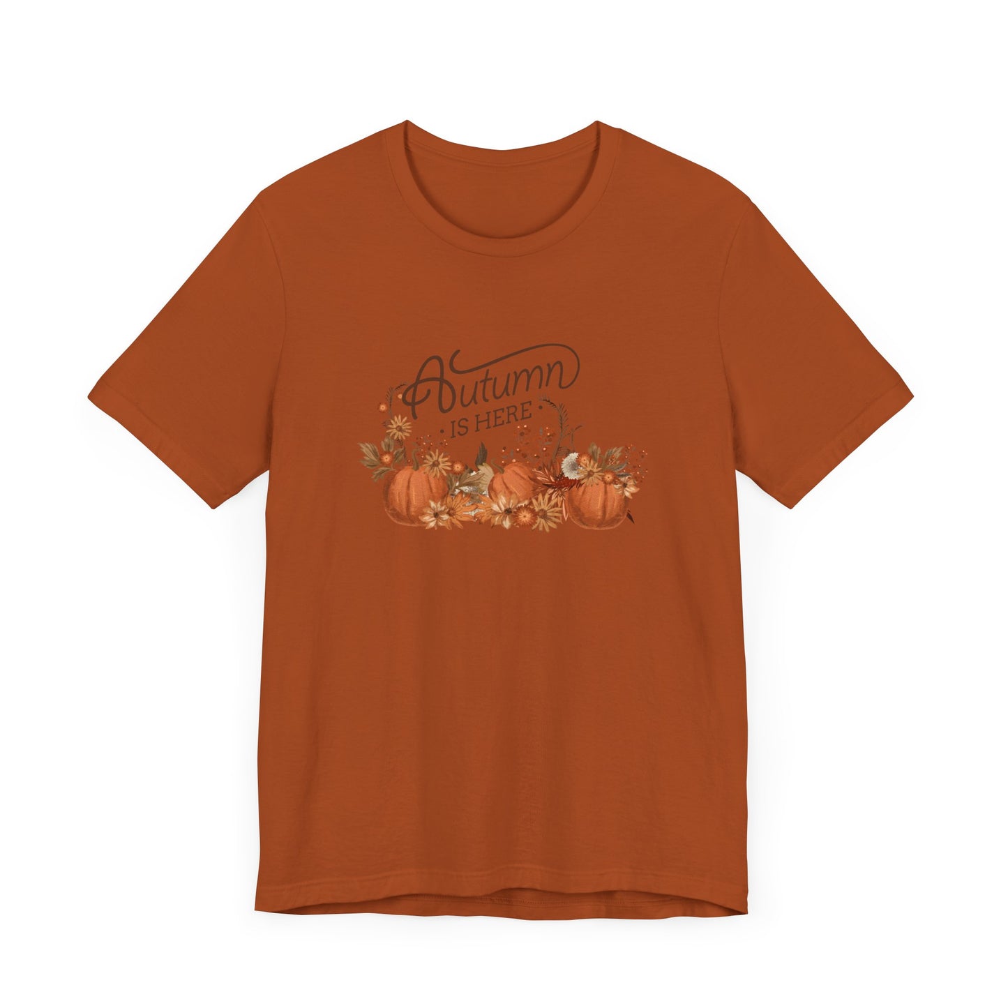 Autumn is Here, pumpkins Unisex Jersey Short Sleeve Tee