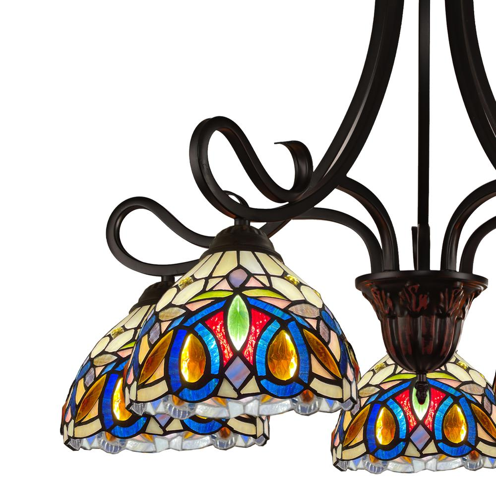 CHLOE Lighting SERENITY Victorian Tiffany-Style Dark Bronze 5 Light Large Chandelier 27