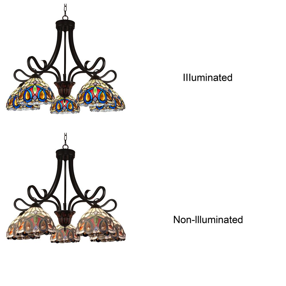 CHLOE Lighting SERENITY Victorian Tiffany-Style Dark Bronze 5 Light Large Chandelier 27