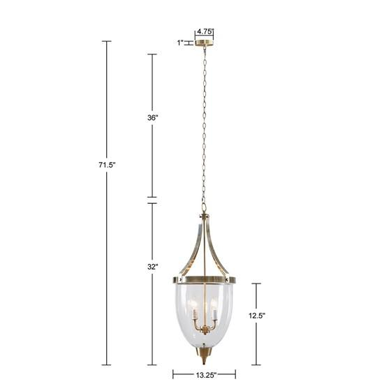 Camden Chandelier Anique Brass Dia. 13.25" x 71.45"