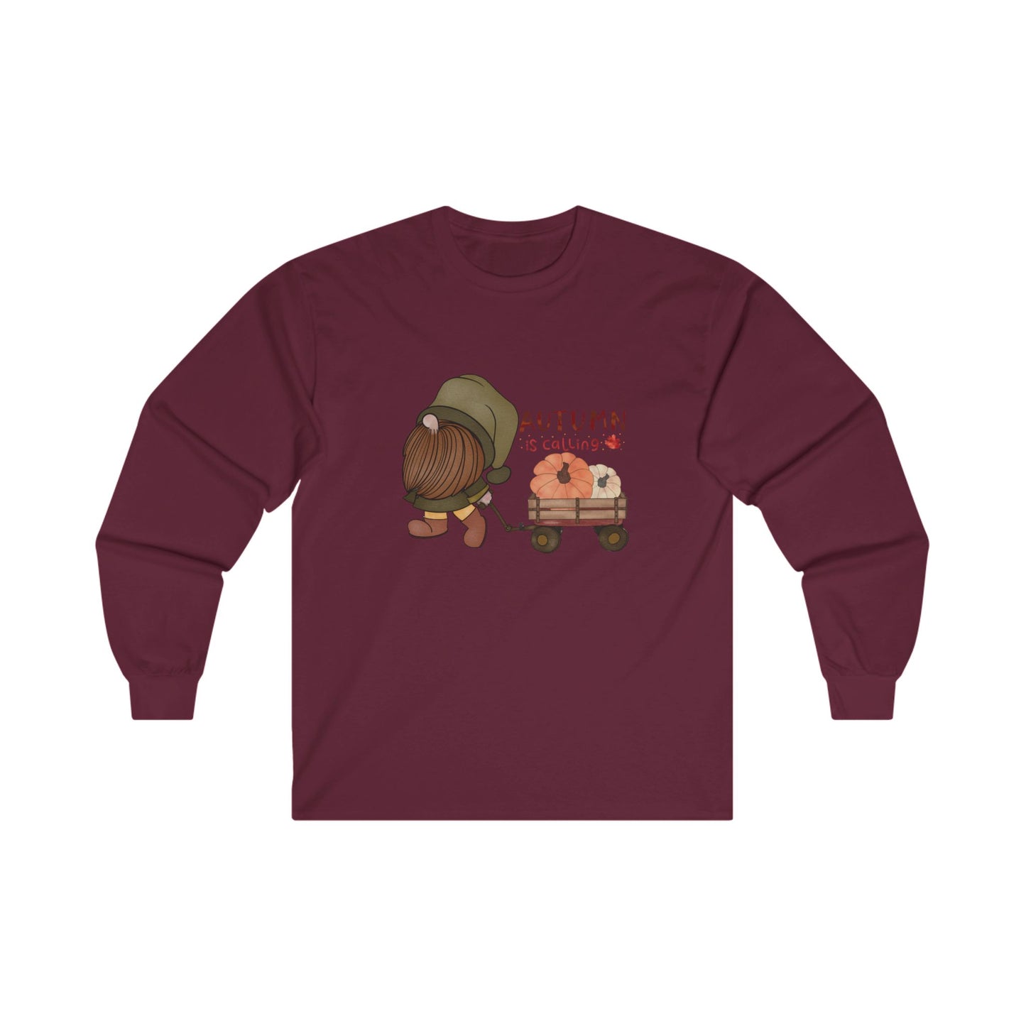 Autumn is Calling Gnome with Pumpkins Unisex Ultra Cotton Long Sleeve Tee