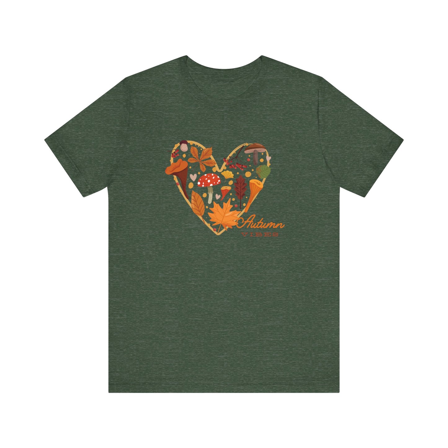 Autumn Vibes, heart Unisex Jersey Short Sleeve Tee