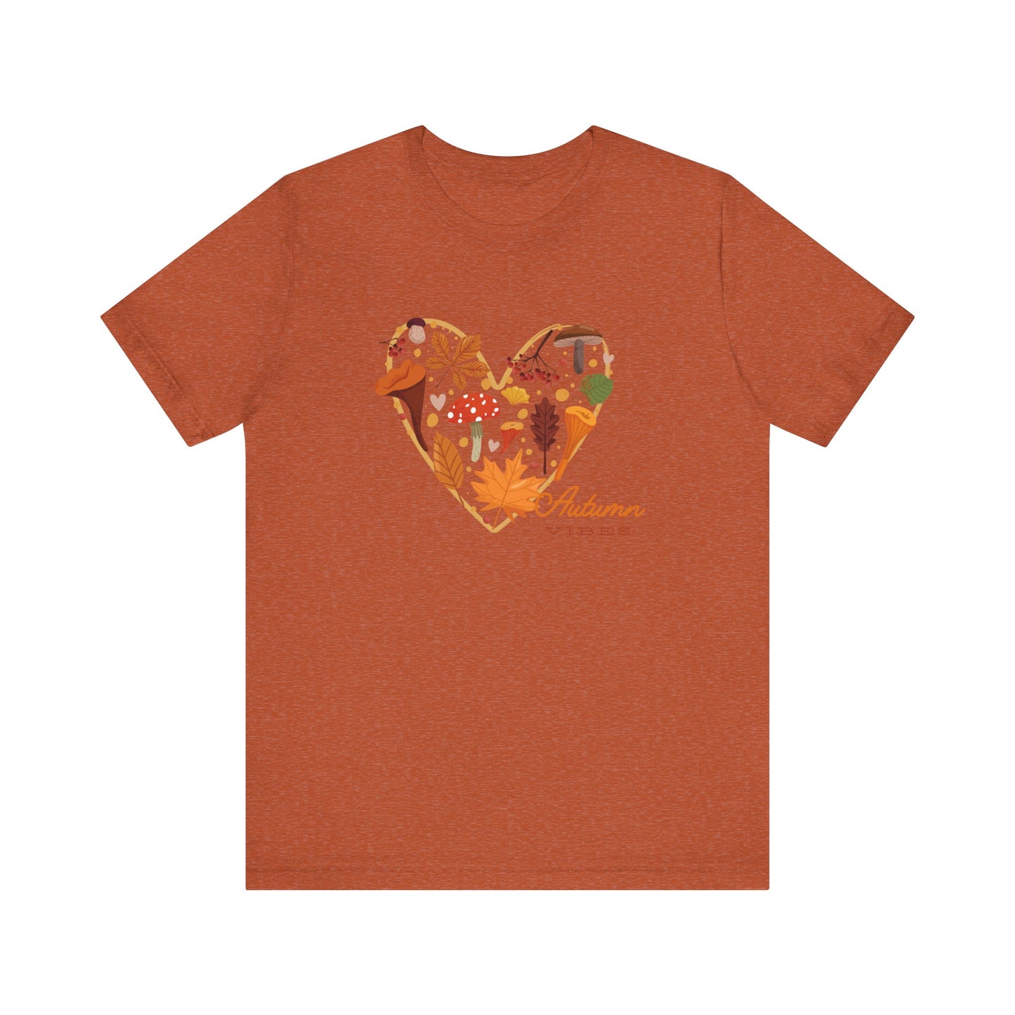 Autumn Vibes, heart Unisex Jersey Short Sleeve Tee