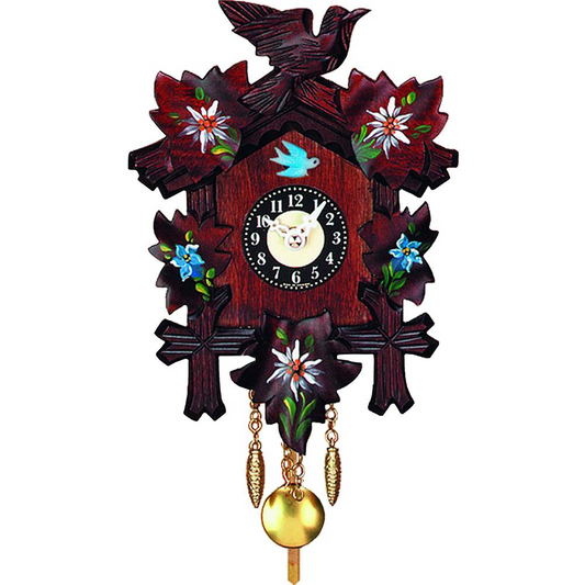 0126-10QP - Engstler Battery-operated Clock - Mini Size with Music/Chimes - 6.75"H x 5"W x 3"D