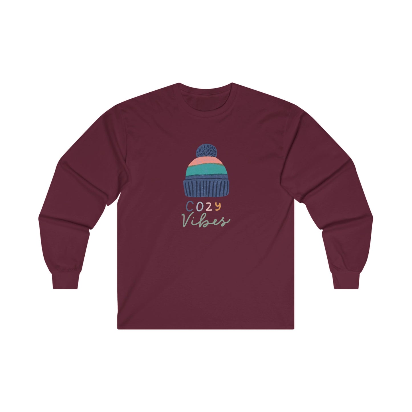 Beanie, Cozy Vibes Unisex Ultra Cotton Long Sleeve Tee