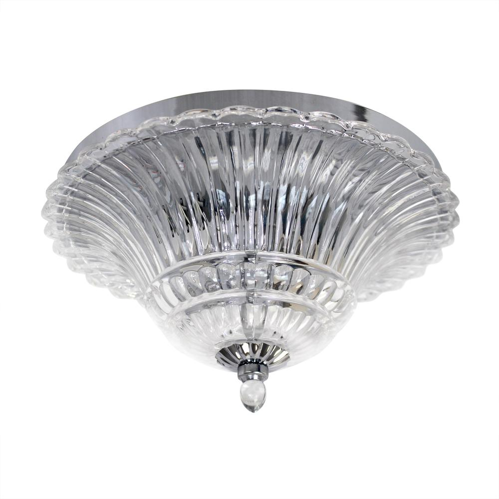 2 Light  Glass Ceiling Light Glacier Petal Flushmount