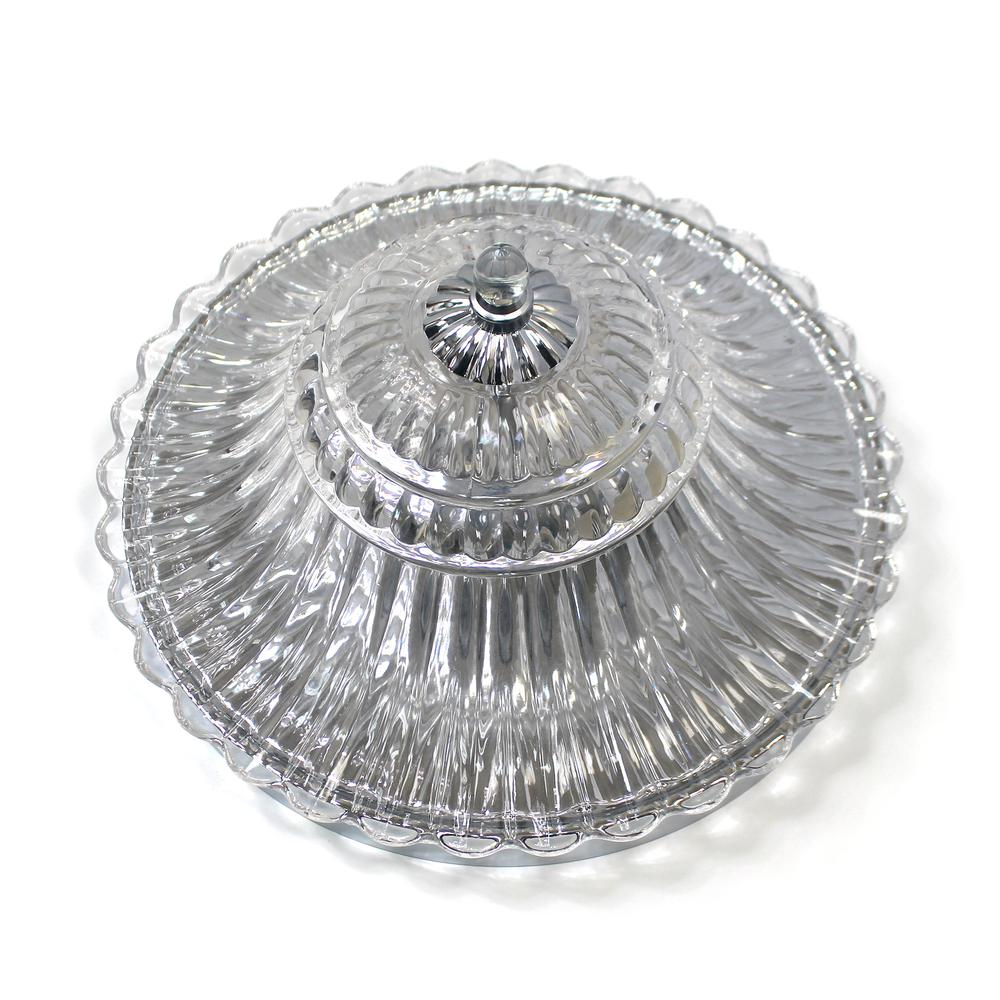 2 Light  Glass Ceiling Light Glacier Petal Flushmount