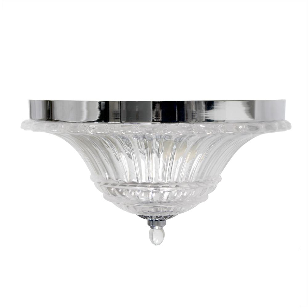 2 Light  Glass Ceiling Light Glacier Petal Flushmount