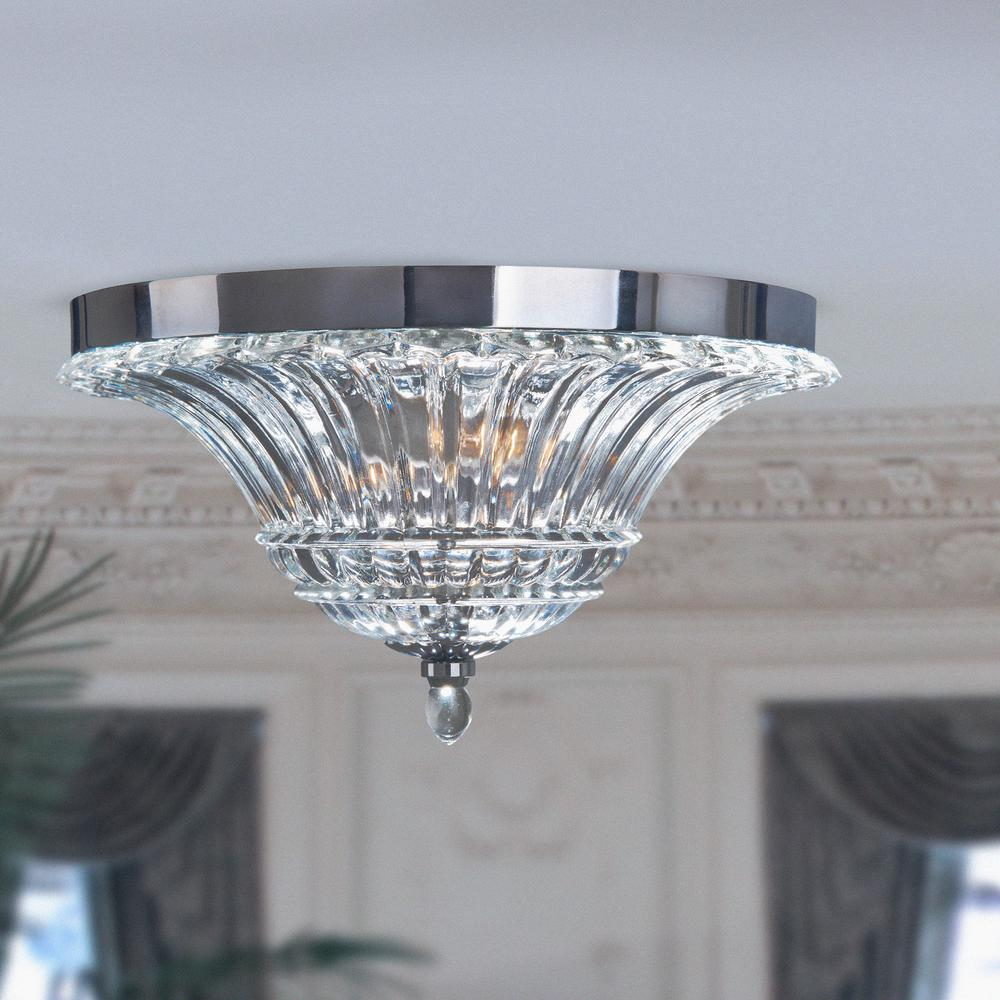 2 Light  Glass Ceiling Light Glacier Petal Flushmount