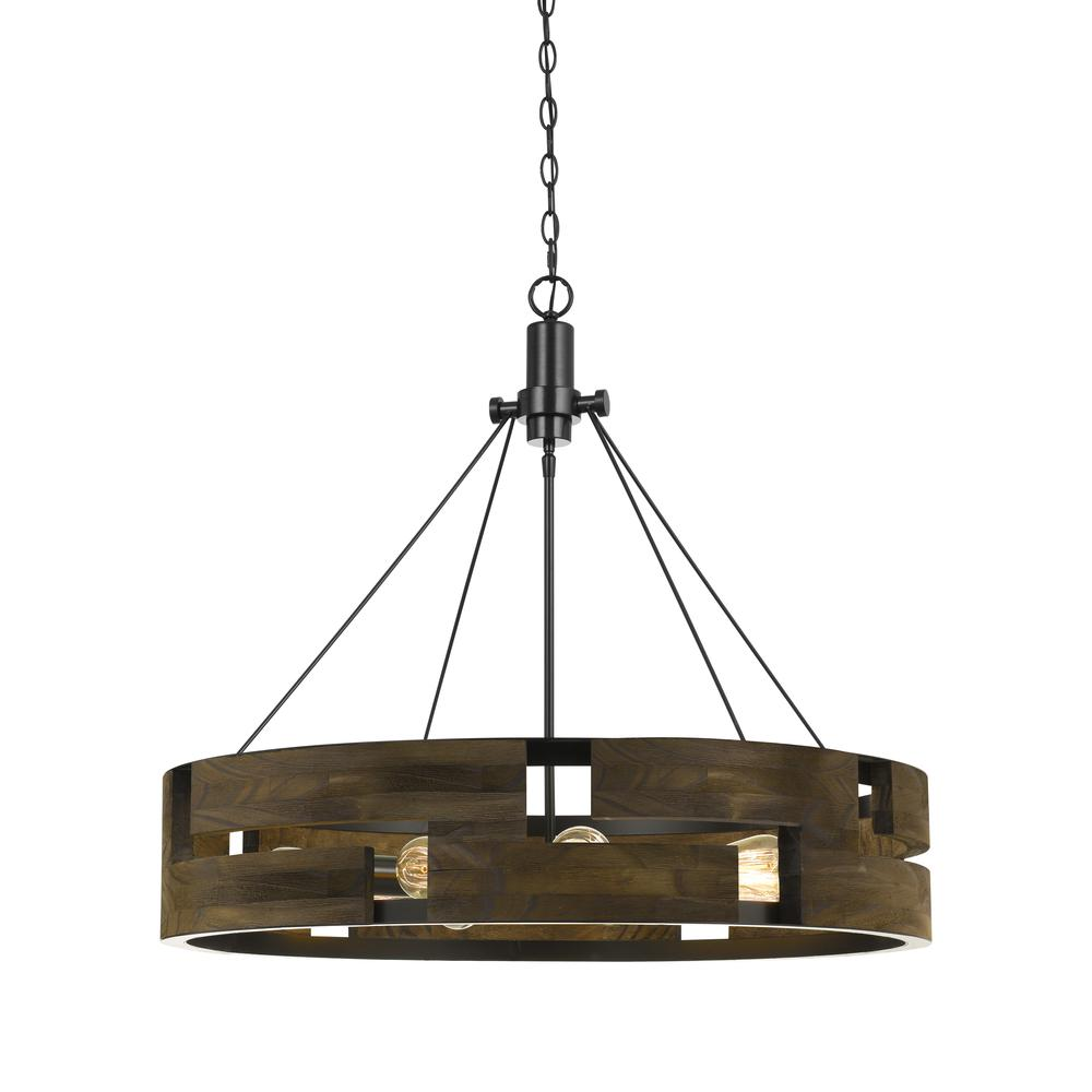 Bradford Metal And Wood Chandelier (Edison Bulbs Not Included)