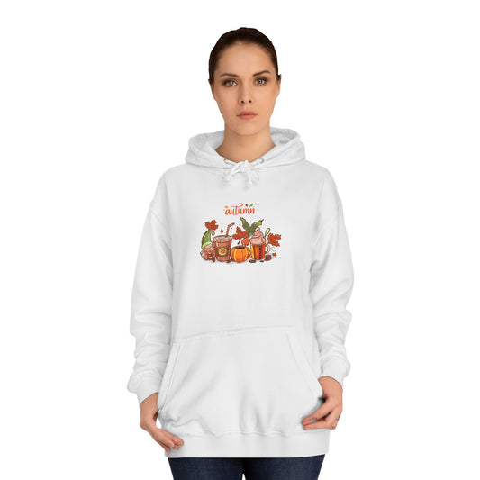 Autumn Gnome Latte Unisex College Hoodie