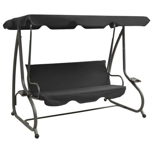 vidaXL Outdoor Swing Bench with Canopy Anthracite