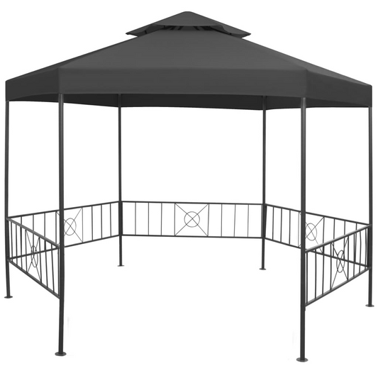 vidaXL Garden Gazebo 127.2"x108.3"x104.3" Anthracite