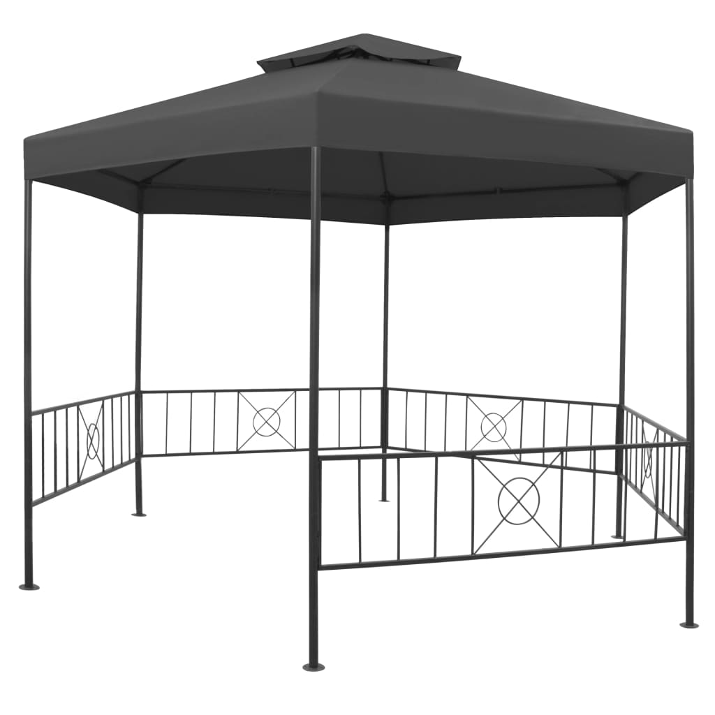 vidaXL Garden Gazebo 127.2"x108.3"x104.3" Anthracite