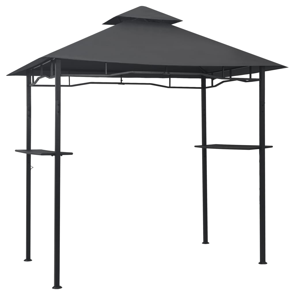 vidaXL BBQ Gazebo 7.9'x4.9'x8.4' Anthracite Steel