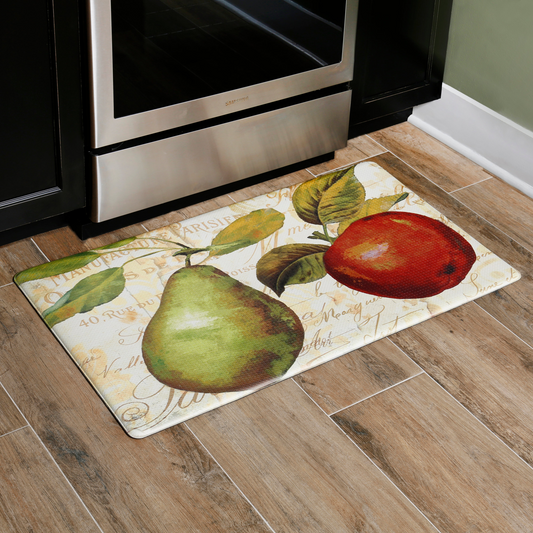 Oversized 20"x36" Feel at Ease Anti-Fatigue Kitchen Mat (Green Pear)