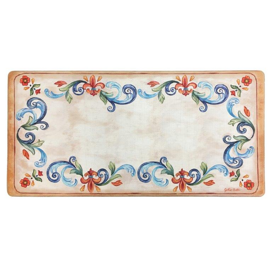 Tuscan Fleur Oversized 20"x39" Anti-Fatigue Embossed Floor Mat