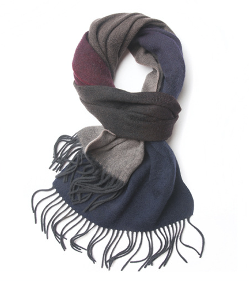 Degradé Lambswool Scarf Woven Navy Red Grey