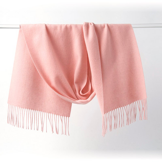 Lambswool Scarf Woven Plain Pink