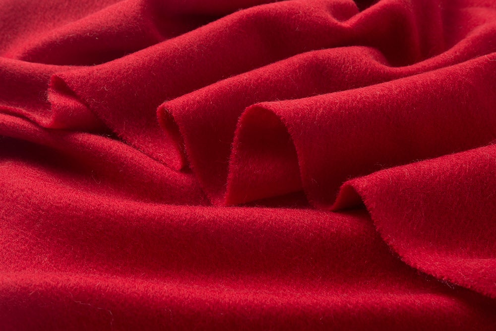 Lambswool Scarf Woven Plain Red