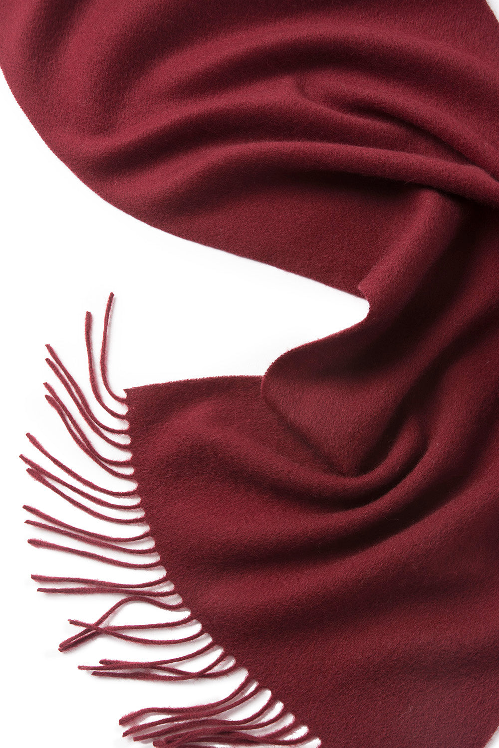 Lambswool Scarf Woven Plain Bordeaux