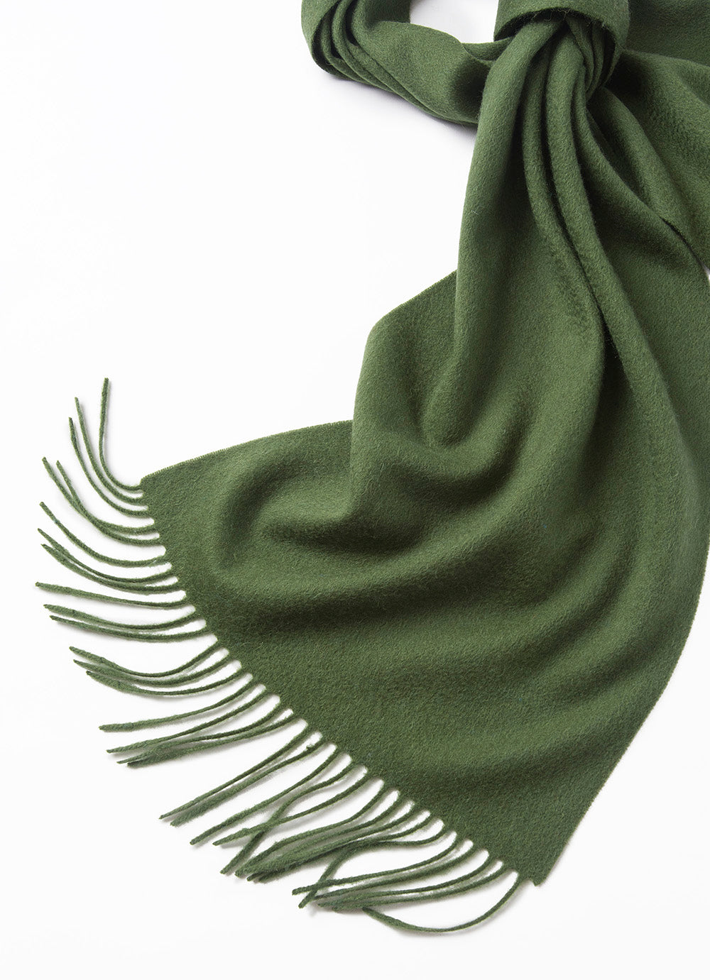 Lambswool Scarf Woven Plain Hunting Green