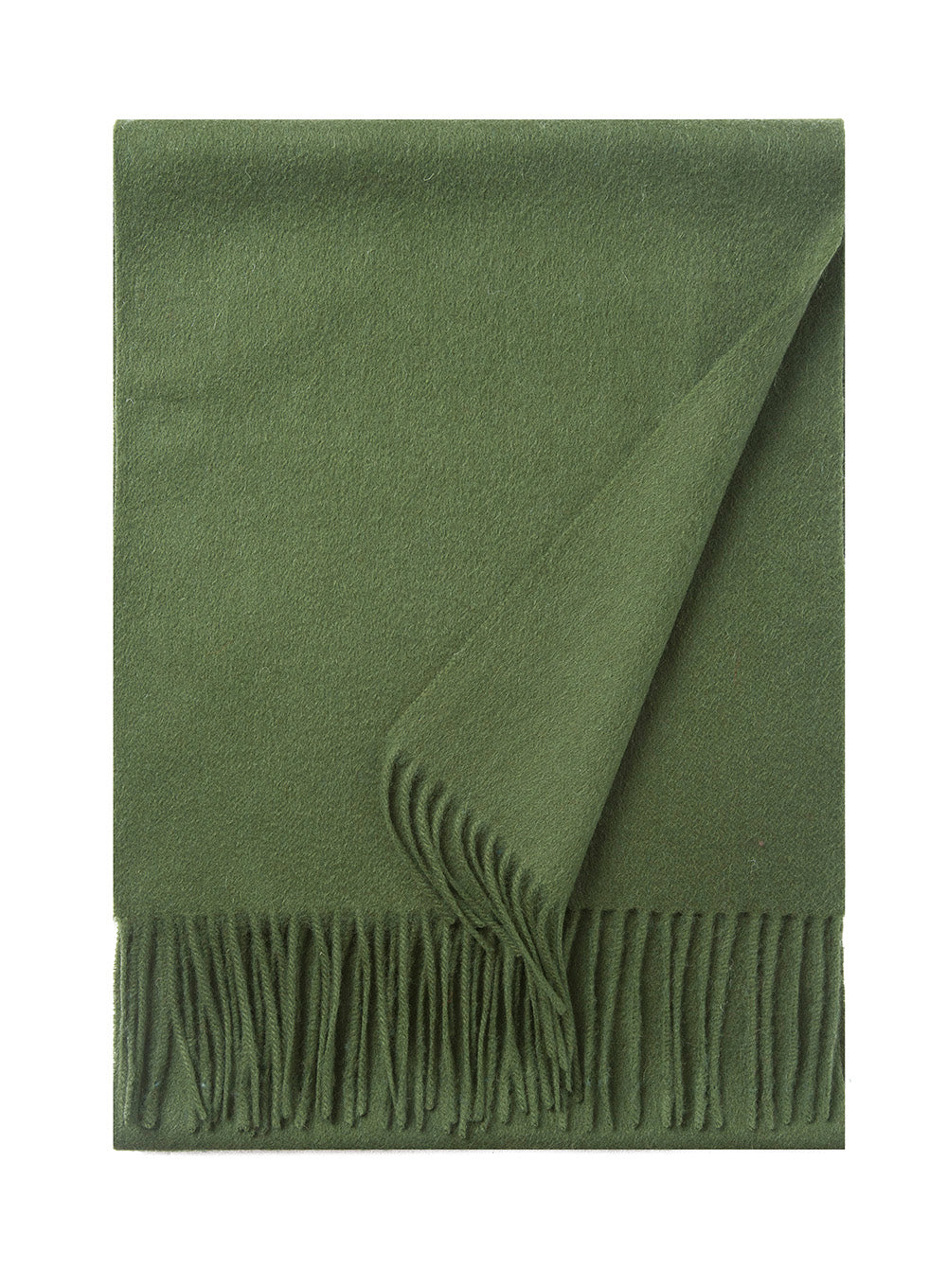 Lambswool Scarf Woven Plain Hunting Green