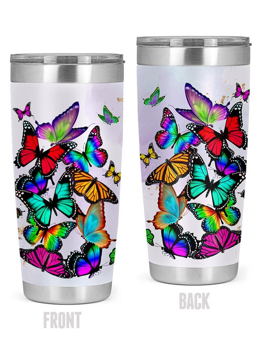 Colorful Butterflies Tumbler -SPIdeals Designs