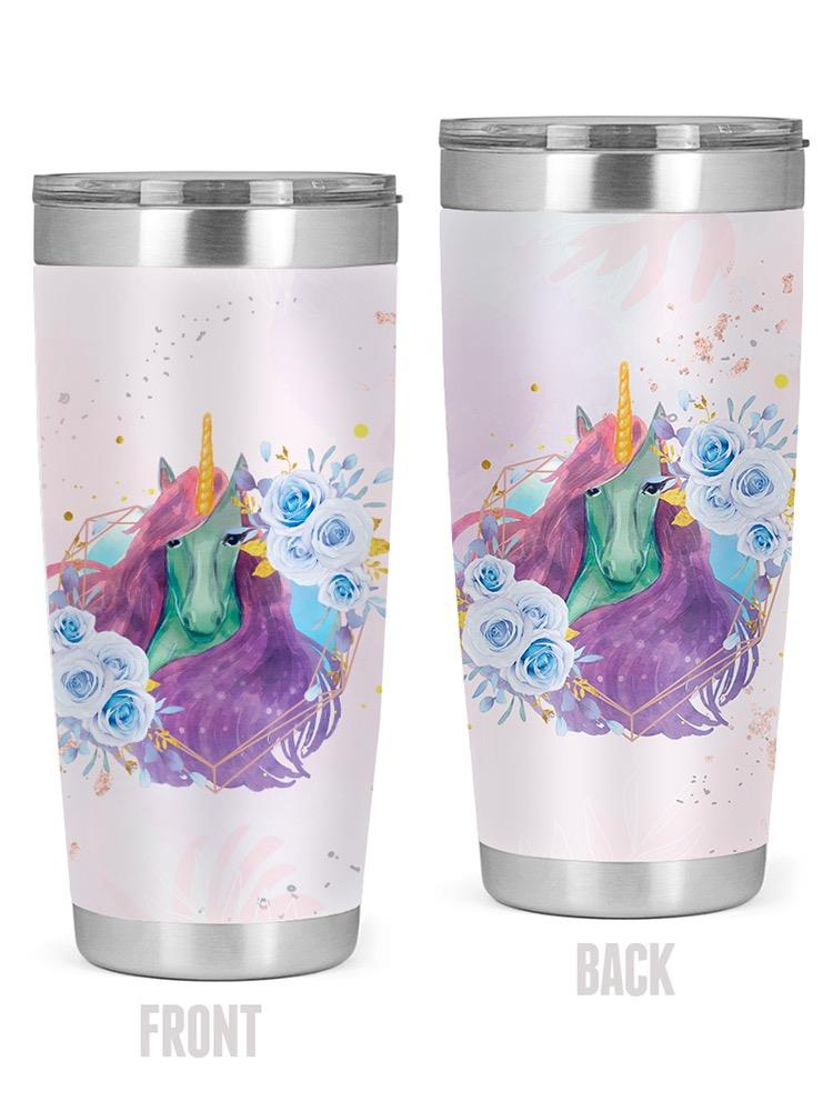 Mystical Pony With Flowers Tumbler -SPIdeals Designs