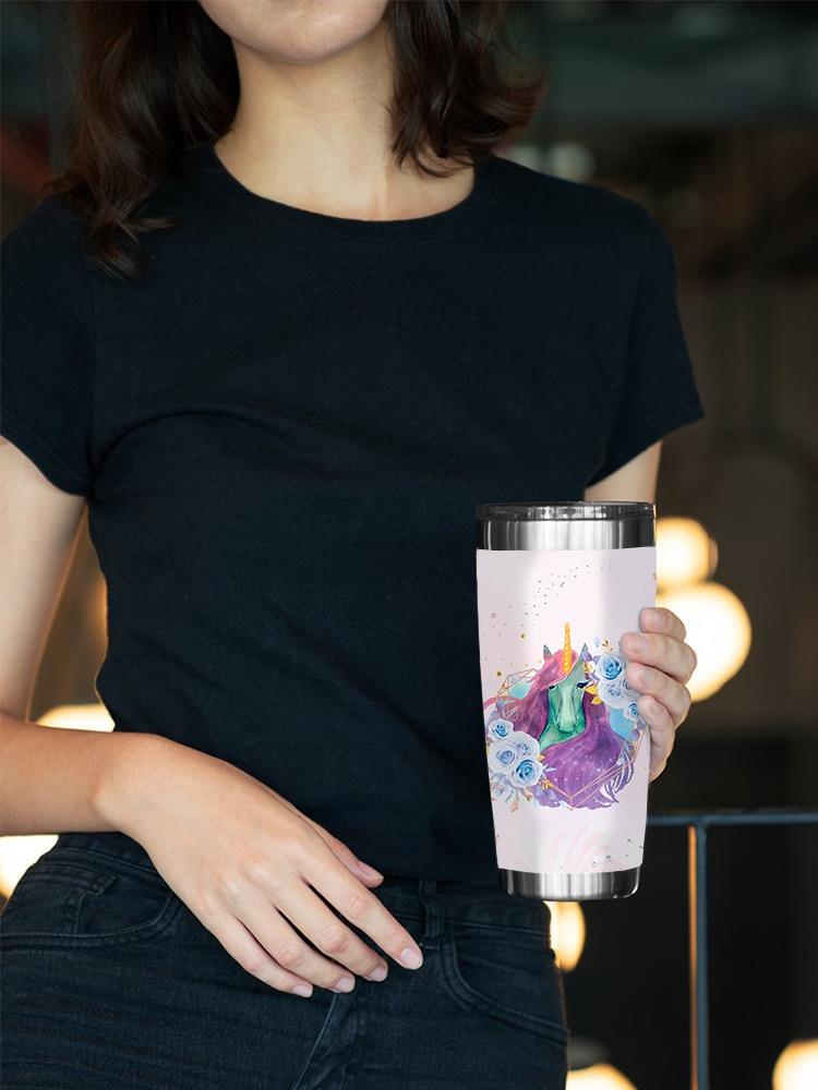 Mystical Pony With Flowers Tumbler -SPIdeals Designs