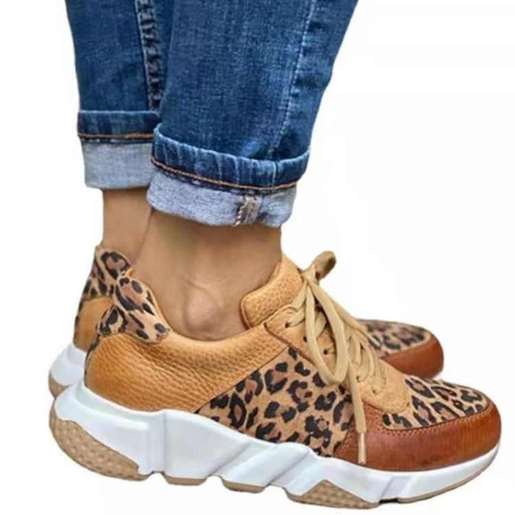 Low-top Leopard Print Casual Shoes Round Toe