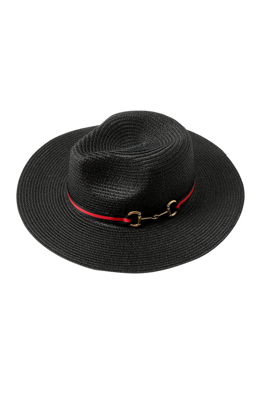 Horse Bit Band Straw Fedora