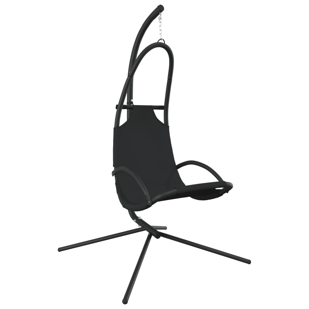 vidaXL Garden Swing Chair with Cushion Black Oxford Fabric and Steel